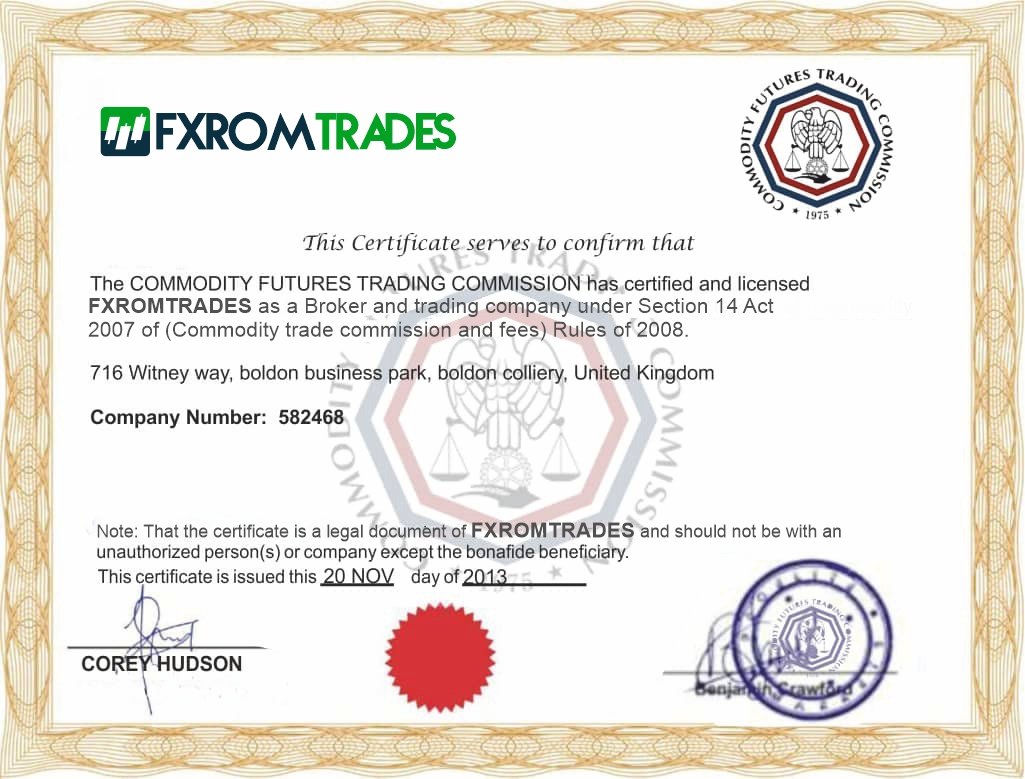 fxromtrades Certificate